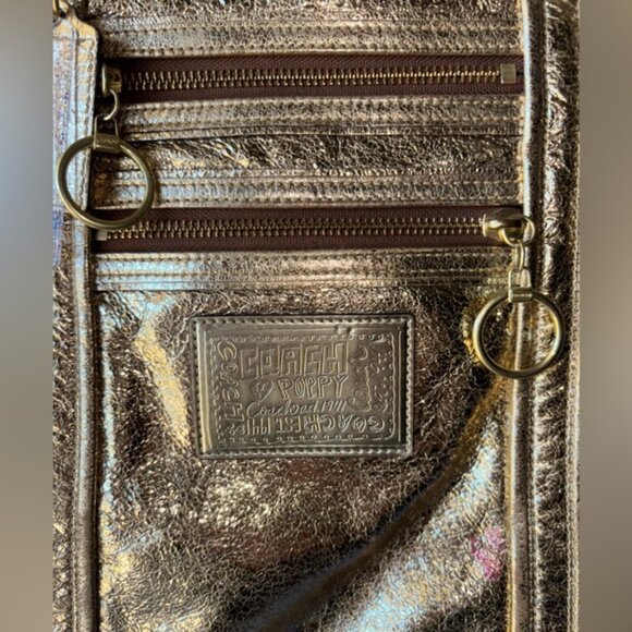 Coach Poppy gold metallic handbag - Picture 2 of 5